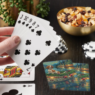 Jeu De Cartes Brittany Spaniel Noël Festive Voyage