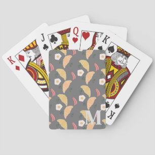 Jeu De Cartes Brunch Petit déjeuner Croissants Oeufs Bacon Motif
