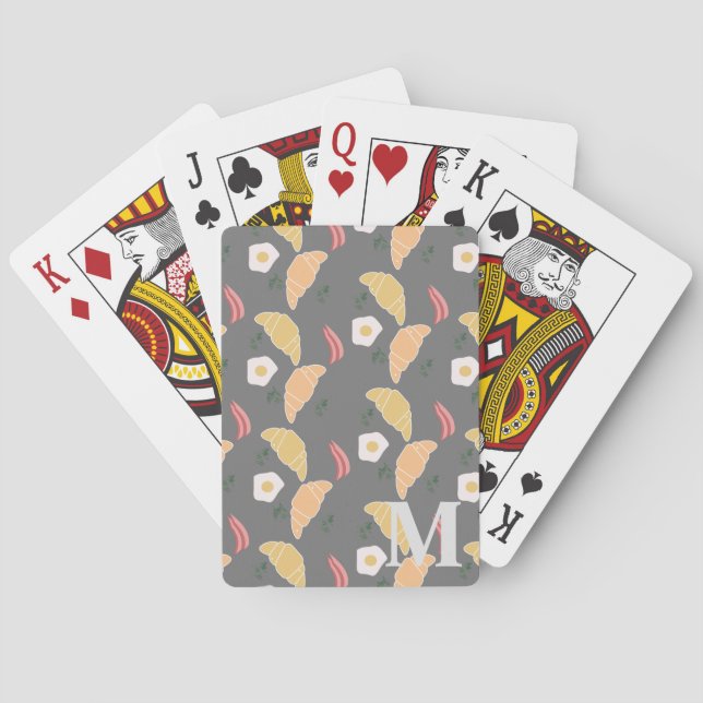 Jeu De Cartes Brunch Petit déjeuner Croissants Oeufs Bacon Motif (dos)