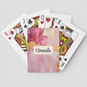 Jeu De Cartes Brush artistique touche or et rose