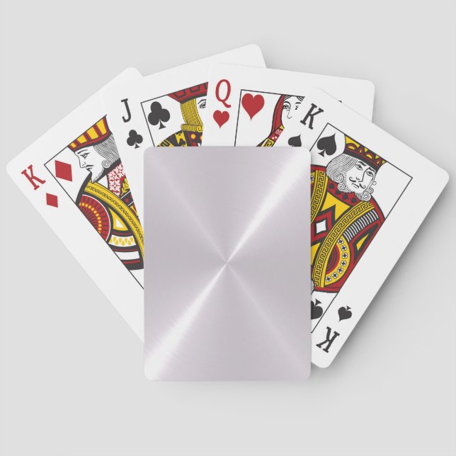 Jeu De Cartes Brushed Silver Shiny Metal Playing Cards (dos)