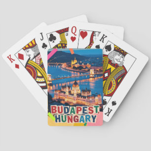 Jeu De Cartes Budapest Hongrie Paysage Urbain de Nuit Collage Po