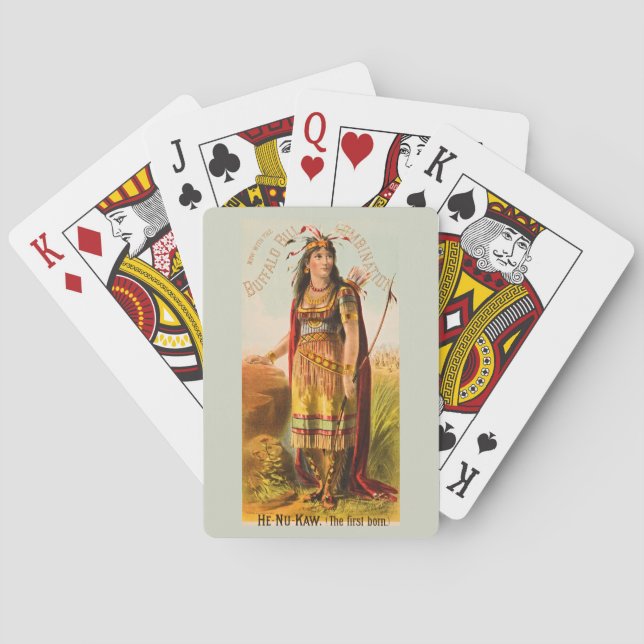 Jeu De Cartes Buffalo Bill Cody Handsomest Indian Maiden 1880 (dos)