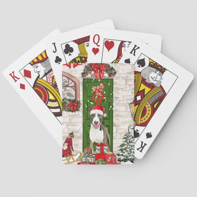 Jeu De Cartes Bull Terrier Chien Noël (dos)