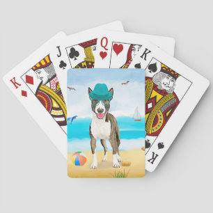 Jeu De Cartes Bull Terrier Dog sur la plage