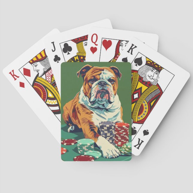 Jeu De Cartes Bulldog avec chips de poker (dos)