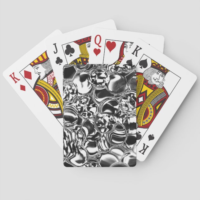 Jeu De Cartes Bulles d'argent avec ton en verre ou en métal (dos)