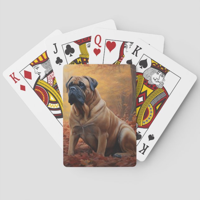 Jeu De Cartes Bullmastiff en automne Feuilles automne Inspire (dos)