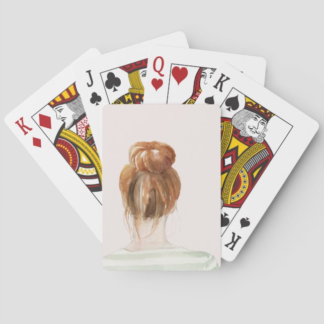Jeu De Cartes Bun de noeud à cheveux rouges (dos)