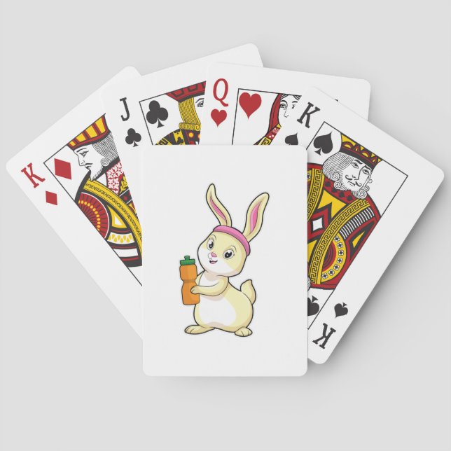 Jeu De Cartes Bunny at fitness with Drinking bottle (dos)