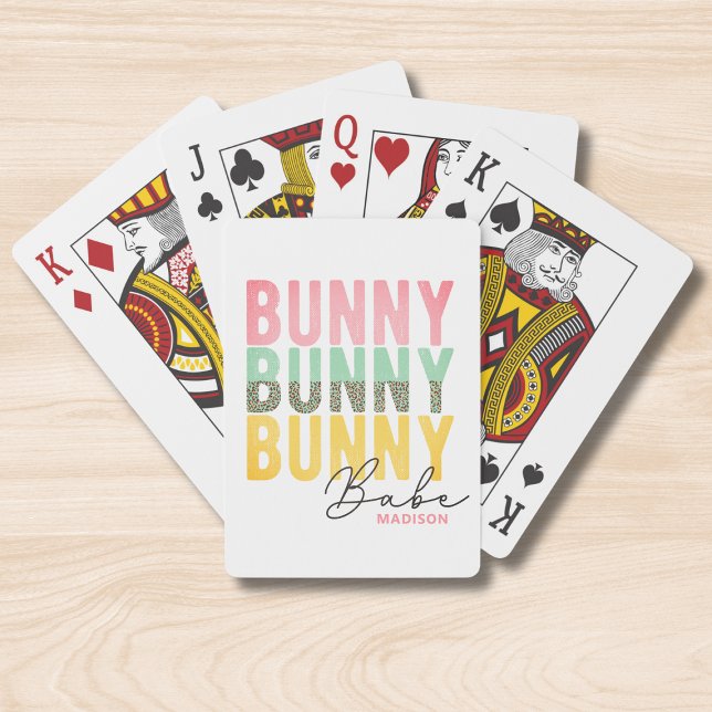 Jeu De Cartes Bunny Babe mignonne Fille moderne Pâques personnal (Créateur téléchargé)