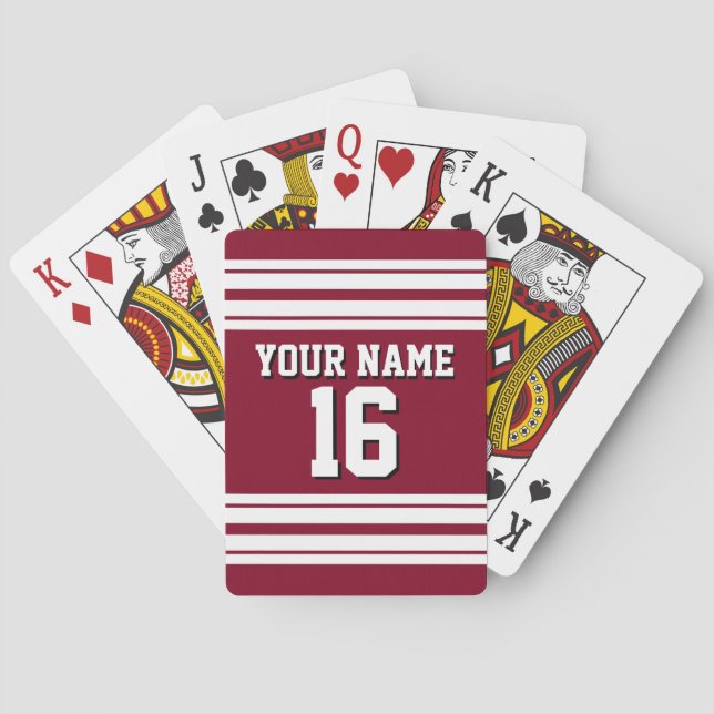 Jeu De Cartes Burgundy White Team Jersey Custom (dos)