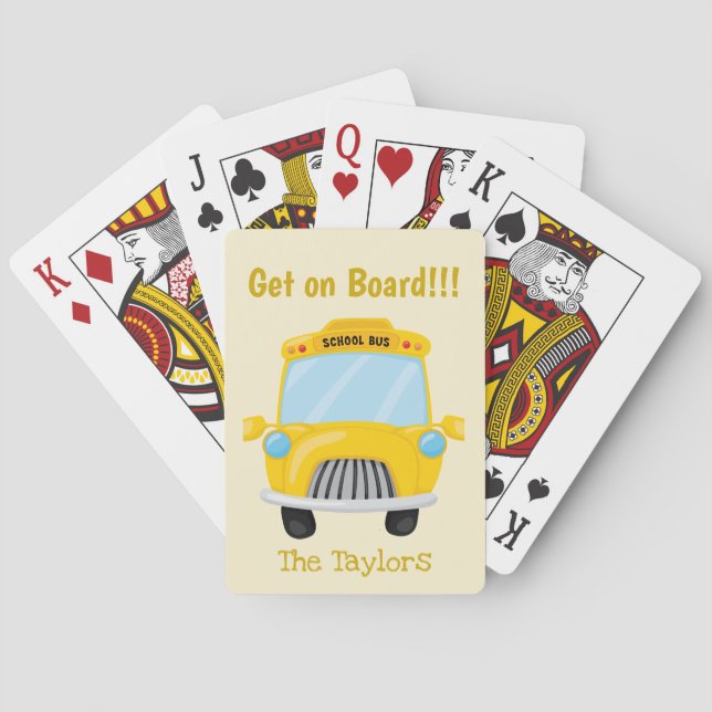Jeu De Cartes Bus scolaire Montez à bord (dos)
