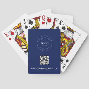 Jeu De Cartes Business LOGO Corporate QR CODE Marine bleu Custom