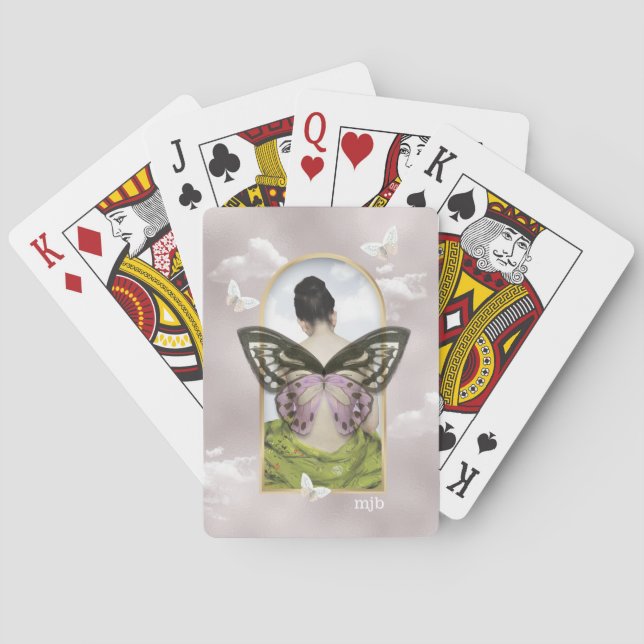 Jeu De Cartes Butterfly Dreams Imaginaire féminin avec Monogramm (dos)