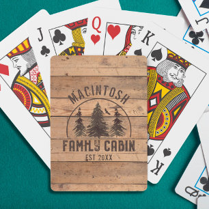 Jeu De Cartes Cabine de famille Bois rustique Personnalisé