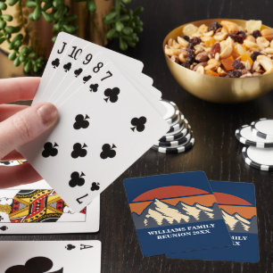 Jeu De Cartes Cabine de journal bleu Sunset Mountain personnalis