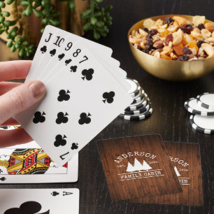 Jeu De Cartes Cabine Nom de famille Bois rustique Imprimer