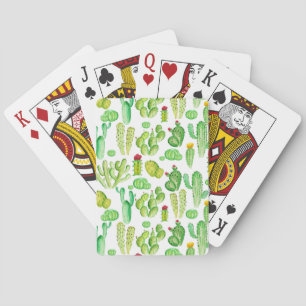 Jeu De Cartes Cactus à l'aquarelle