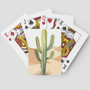 Jeu De Cartes Cactus du désert   Cactus verts à l'aquarelle