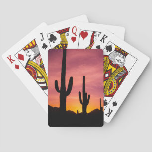 Jeu De Cartes Cactus saguaro au lever du soleil, Arizona