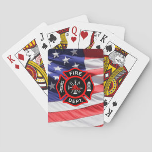 Jeu De Cartes Cadeau de drapeau des Etats-Unis de croix maltaise