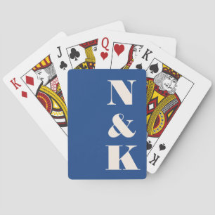 Jeu De Cartes Cadeau de Mariage Personnalisé Monogramme Moderne 