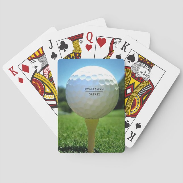 Jeu De Cartes Cadeau de mariage sur le thème de golf (dos)