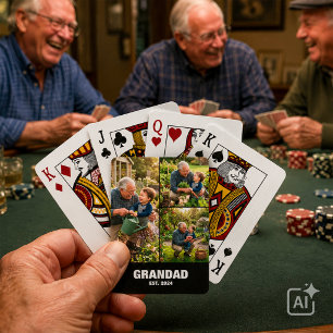 Jeu De Cartes Cadeau de Souvenirs de Photo de Papi Établi