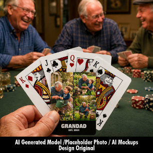 Jeu De Cartes Cadeau de Souvenirs de Photo de Papi Établi