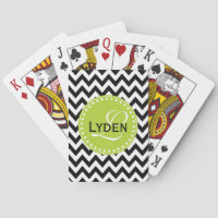 cadeau monogramme moderne chevron noir jouer aux c