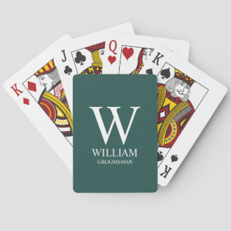 Jeu De Cartes Cadeau Personnalisé pour Garçons d'Honneur Monogra
