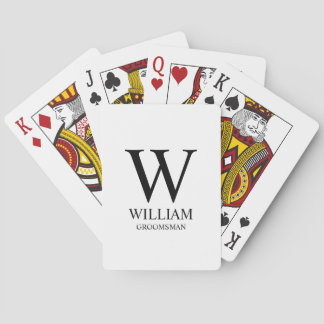 Jeu De Cartes Cadeau Personnalisé pour Garçons d'Honneur Monogra