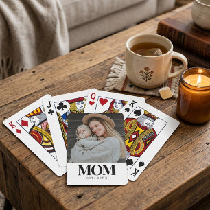 Jeu De Cartes Cadeau Photo Typographie Noire Établie par Maman