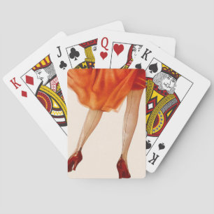 Jeu De Cartes Cadeau rouge de talons hauts de bas de robe de