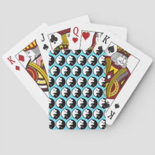 Jeu De Cartes Cadeaux Chats Mignons Symbole Yin Yang Méditation 
