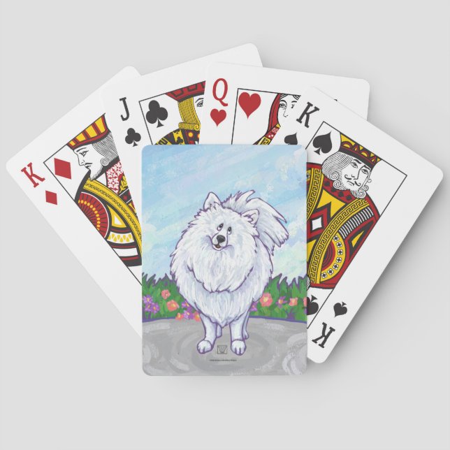 Jeu De Cartes Cadeaux et accessoires Poméraniens blancs (dos)