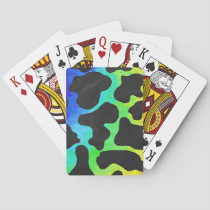 Jeu De Cartes Cadeaux noir et arc-en-ciel de vache