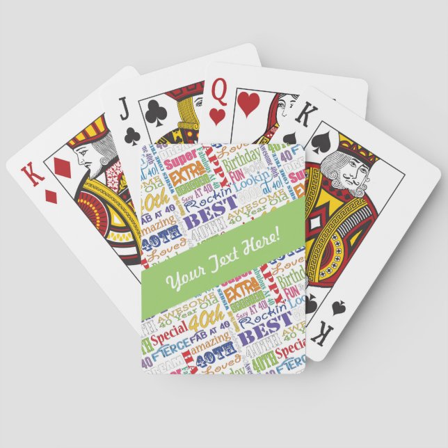 Jeu De Cartes Cadeaux Uniques Et Spéciaux De Fête Du 40E Anniver (dos)