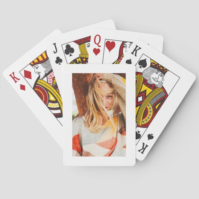 Jeu De Cartes Cadre blanc Modèle photo unique (dos)