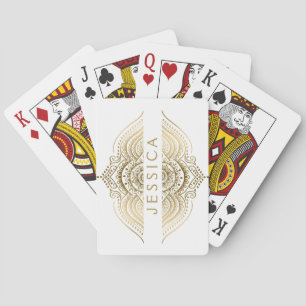 Jeu De Cartes Cadre élégant en dentelle or
