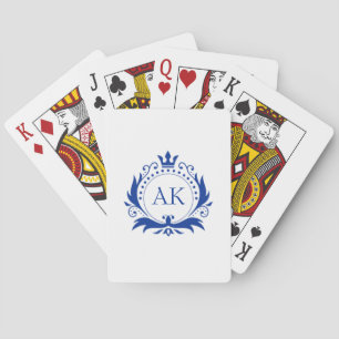 Jeu De Cartes Cadre et Couronne de luxe bleu élégant