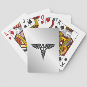 Jeu De Cartes Caducée Médicale en argent