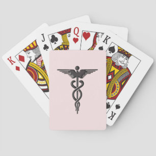 Jeu De Cartes Caducée Médicale rose