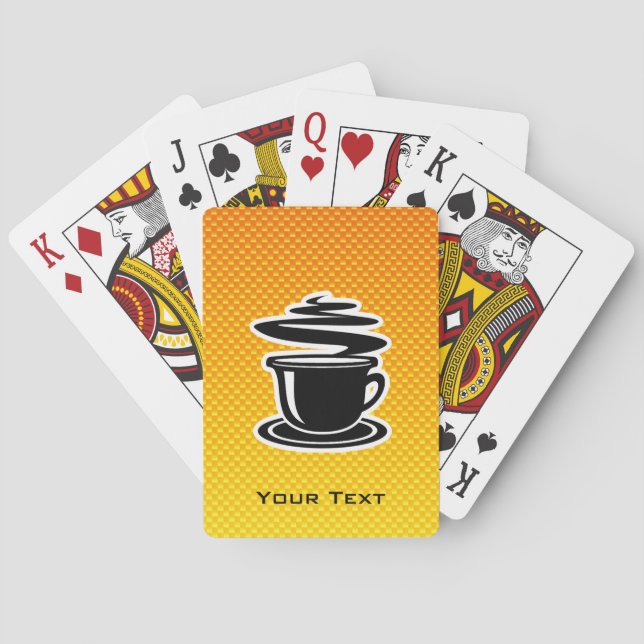 Jeu De Cartes Café chaud ; Jaune-orange (dos)