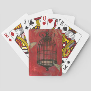 Jeu De Cartes Cage d'oiseaux décorative avec papillons
