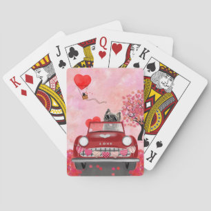 Jeu De Cartes Cairn Terrier voiture avec coeur Valentine's