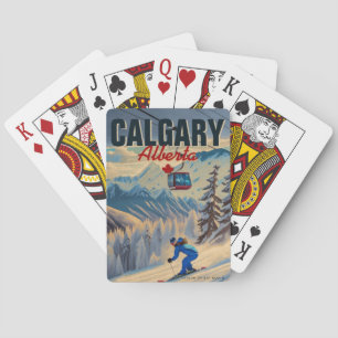 Jeu De Cartes Calgary Alberta Canada Souvenirs de ski 1950