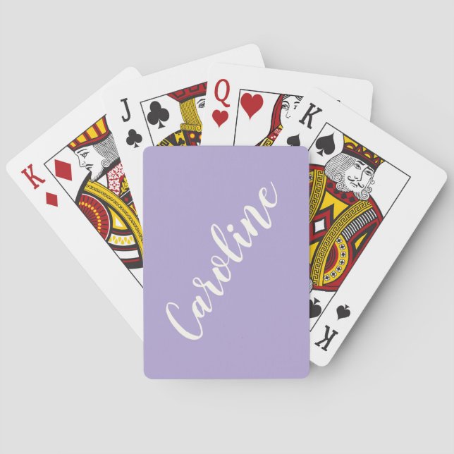 Jeu De Cartes Calligraphie de lavande simple et tendance personn (dos)