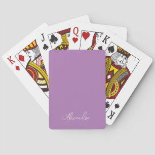 Jeu De Cartes Calligraphie Plaque Minimaliste Propre Nom Lavande